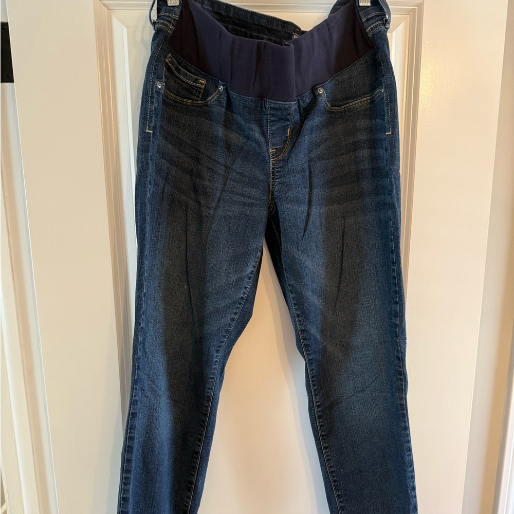 Signature by Levi Strauss Dark Blue Straight Leg Jeans - Maternity